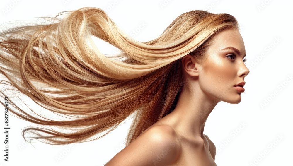 Portrait of young beautiful woman with gorgeous healthy dark blonde long hair Portrait of young beautiful woman with gorgeous healthy dark blonde long hair