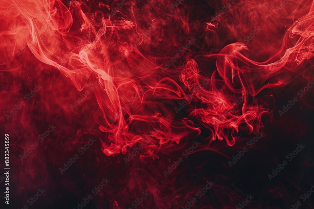 Fototapeta premium Ethereal Red Smoke Dancing in the Darkness - Abstract Artistic Photography of Ethereal Red Smoke