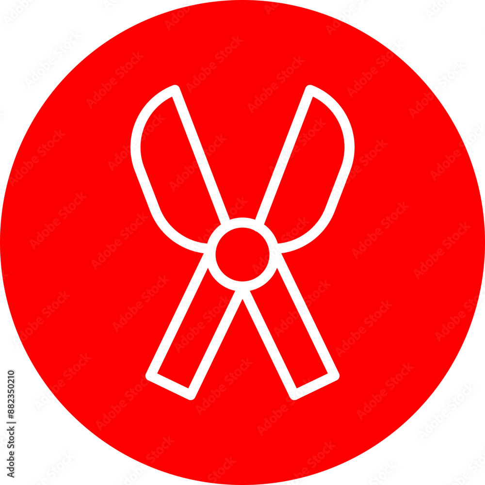 Grass Cutter Vector Line White Circle Red Grass Cutter Vector Line White Circle Red