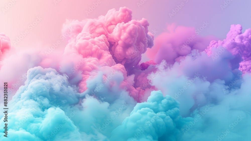 Pastel Dreamscape of Colored Clouds with Ethereal Atmosphere Pastel Dreamscape of Colored Clouds with Ethereal Atmosphere