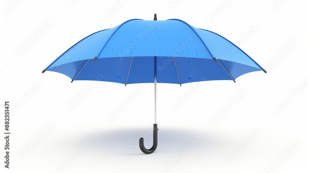 3D rendering of a blue umbrella isolated on a white background with clipping path 3D rendering of a blue umbrella isolated on a white background with clipping path