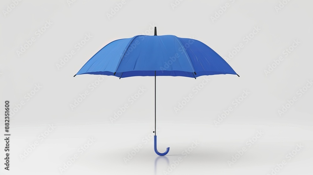 3D rendering of a blue umbrella isolated on a white background with clipping path 3D rendering of a blue umbrella isolated on a white background with clipping path
