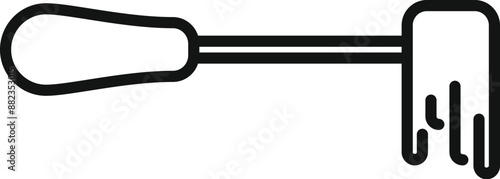 Simple line icon of a hand cultivator, a gardening tool used for loosening soil and removing weeds