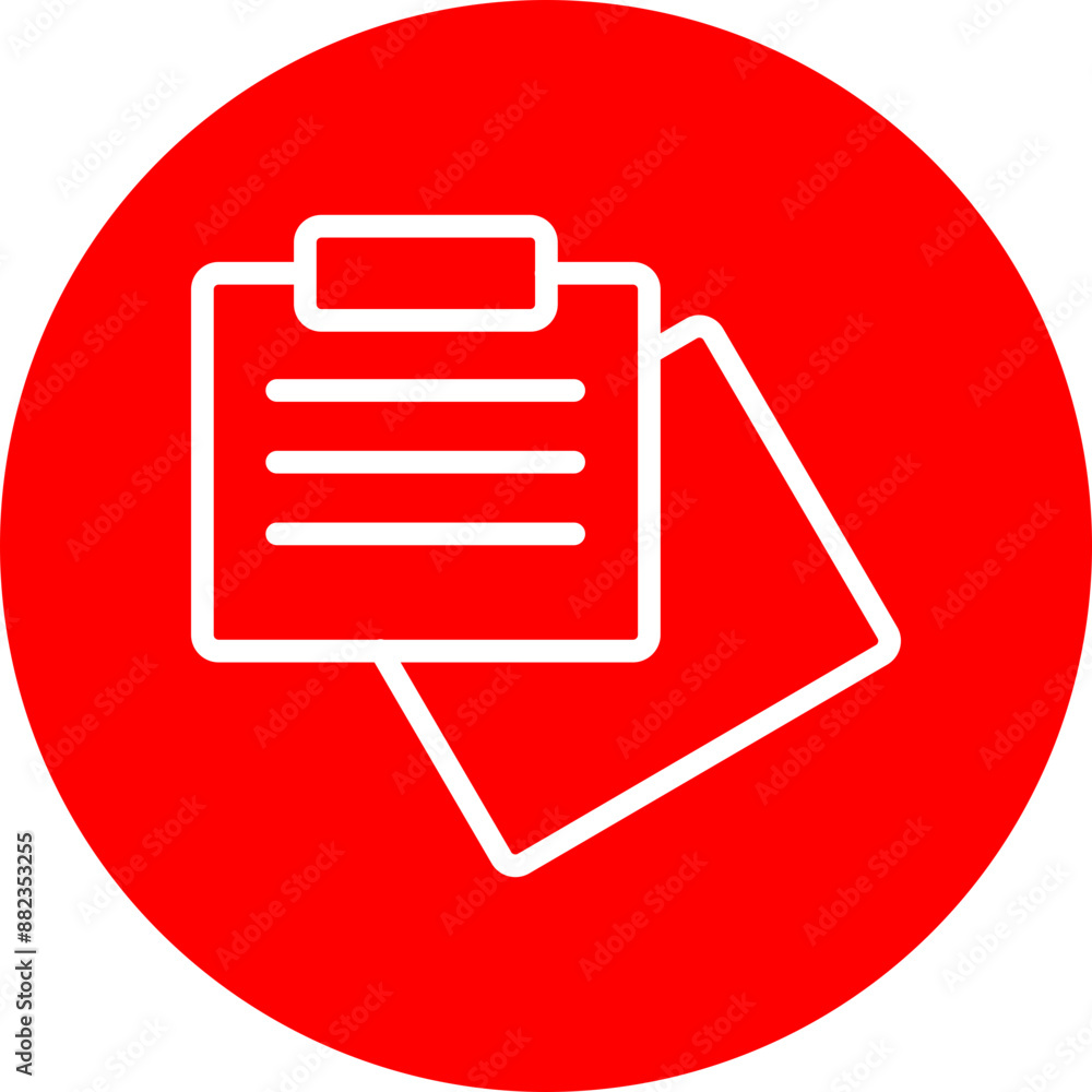 Paper Note Vector Line White Circle Red Paper Note Vector Line White Circle Red
