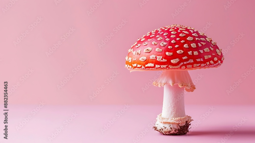 Mushroom on pink and mauve background Mushroom on pink and mauve background