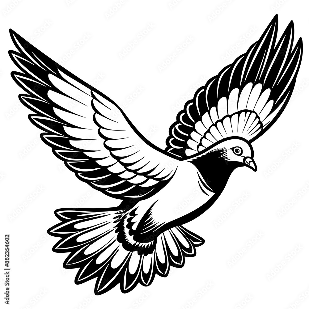 Obraz premium realistic flying pigeon