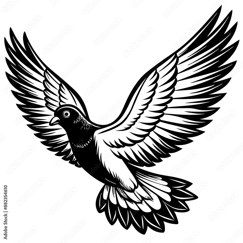 Fototapeta premium realistic flying pigeon