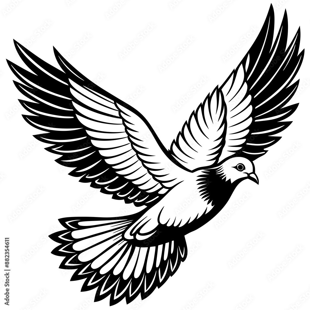 Obraz premium realistic flying pigeon