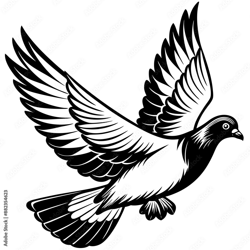 Obraz premium realistic flying pigeon