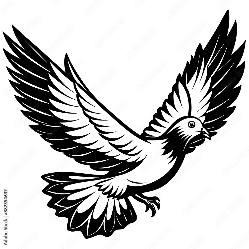 Obraz premium realistic flying pigeon