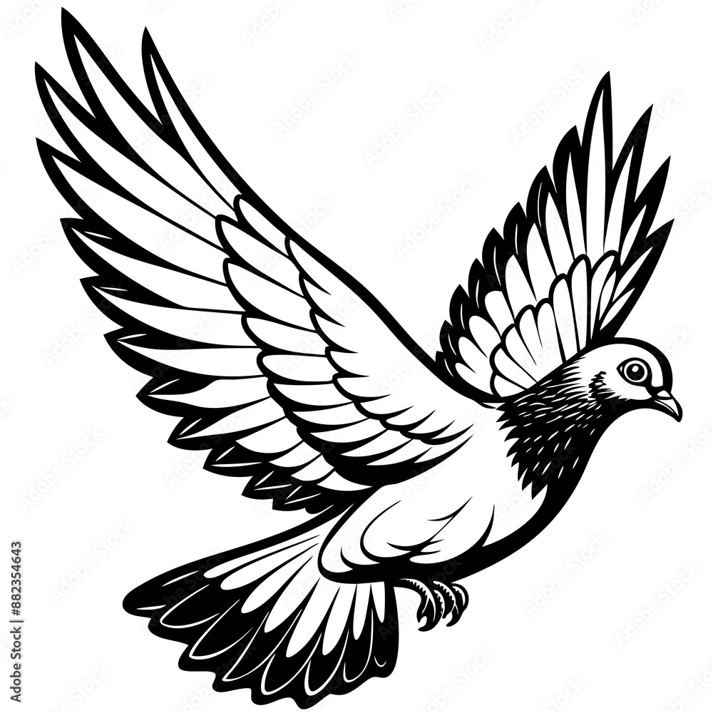 Fototapeta premium realistic flying pigeon