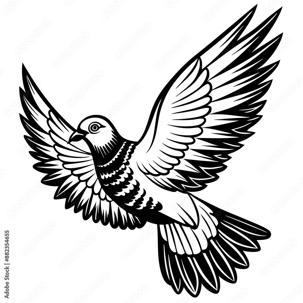 Obraz premium realistic flying pigeon