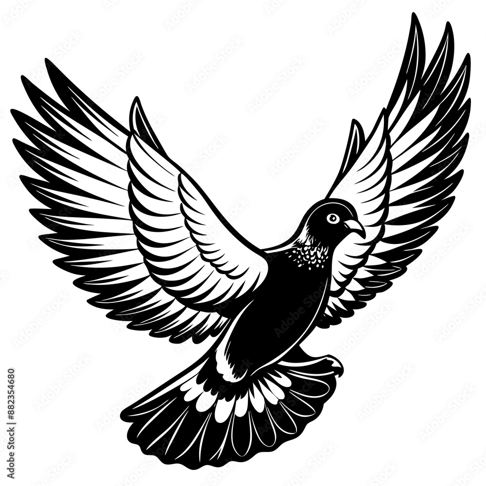 Obraz premium realistic flying pigeon