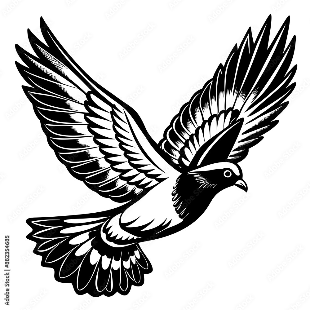 Obraz premium realistic flying pigeon