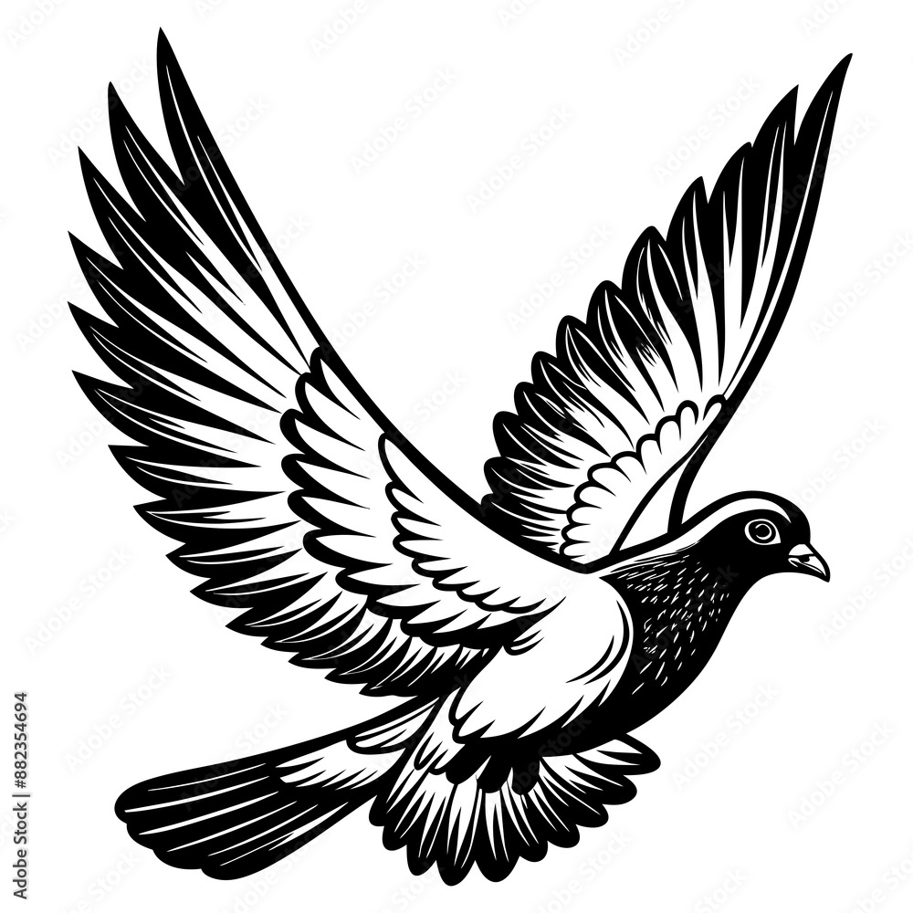 Obraz premium realistic flying pigeon