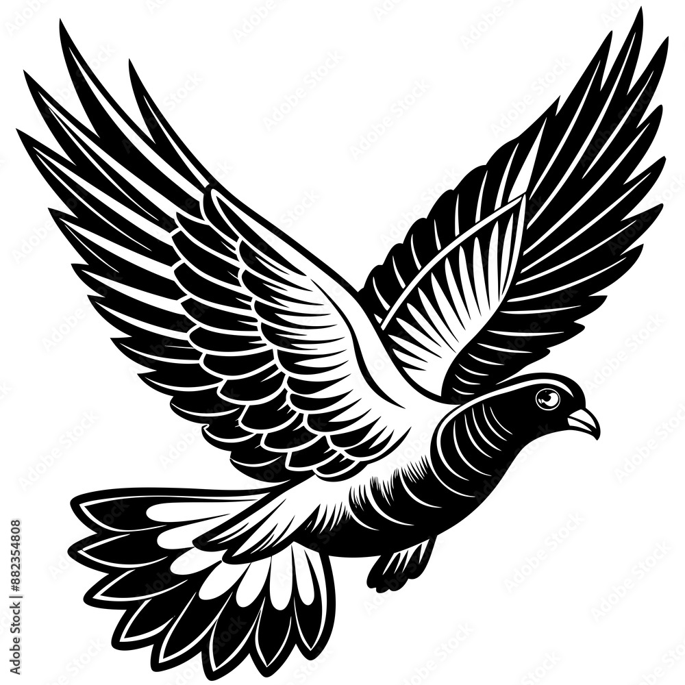 Obraz premium realistic flying pigeon