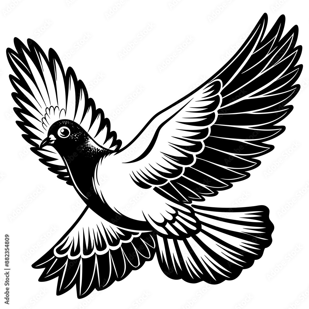 Obraz premium realistic flying pigeon