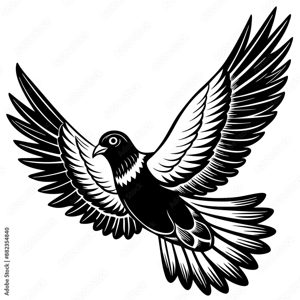 Obraz premium realistic flying pigeon