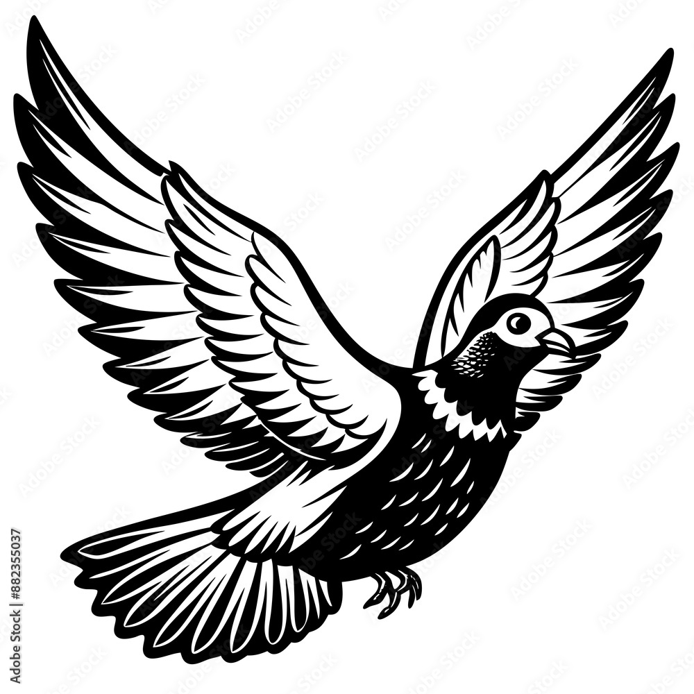 Fototapeta premium realistic flying pigeon