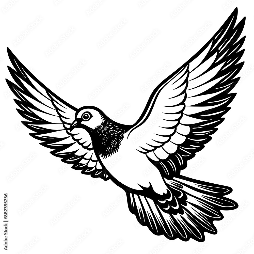 Obraz premium realistic flying pigeon