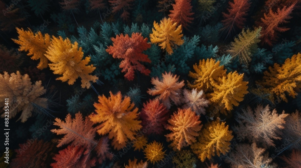 Aerial view of Autumn Forest Aerial view of Autumn Forest