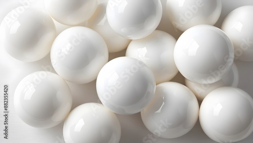 White balls on white background.