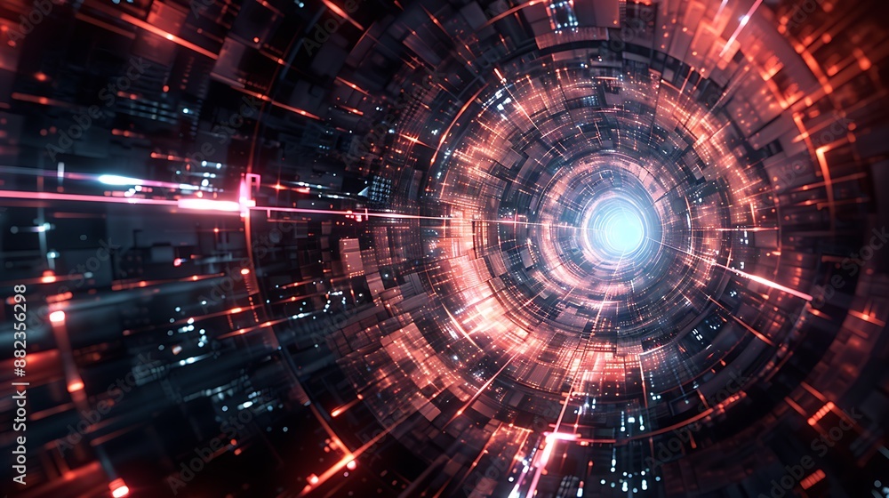 Abstract Radial Tech Urban Light Fractal Abstract Radial Tech Urban Light Fractal