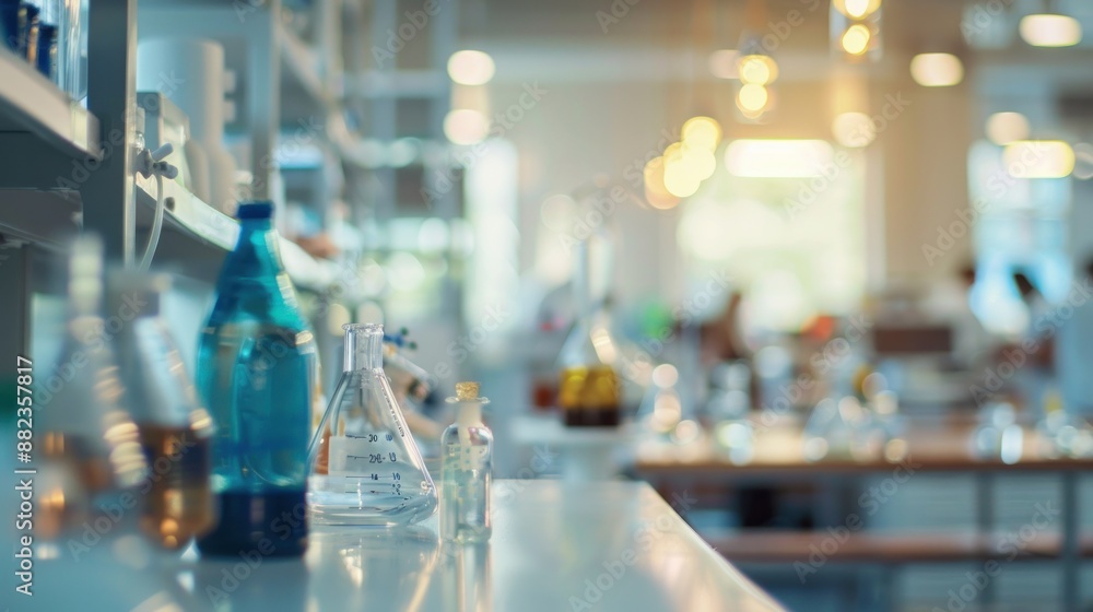 Blurred background depicting a scientific research laboratory