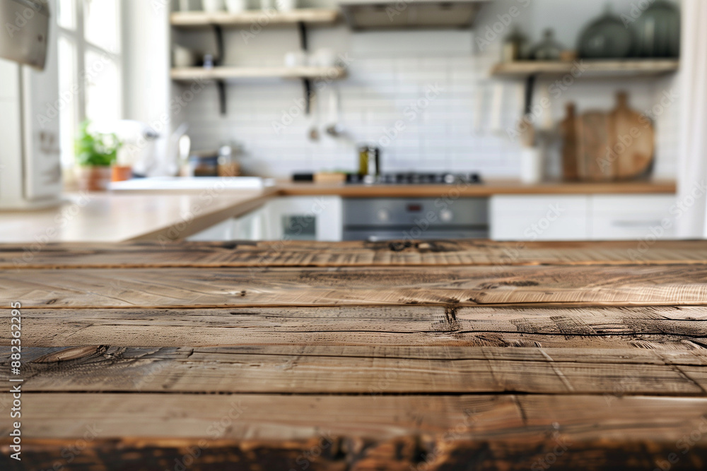 inviting charm of a rustic wooden table set against a blurred modern kitchen background, emphasizing the contrast between traditional and contemporary elements. Ideal for food blog inviting charm of a rustic wooden table set against a blurred modern kitchen background, emphasizing the contrast between traditional and contemporary elements. Ideal for food blog