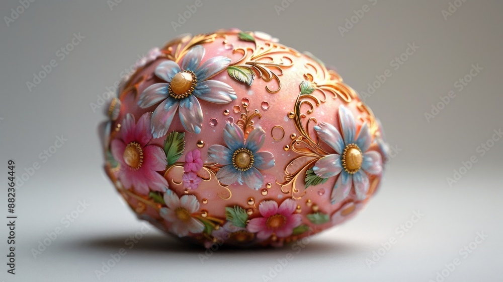 Decorative Easter Egg with Floral Design Decorative Easter Egg with Floral Design