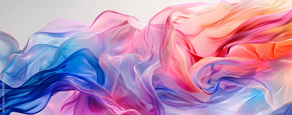 A digital art piece featuring an abstract background with flowing, colorful ribbons of color that appear to be made from silk or satin fabric, creating dynamic waves and curves across the canvas A digital art piece featuring an abstract background with flowing, colorful ribbons of color that appear to be made from silk or satin fabric, creating dynamic waves and curves across the canvas