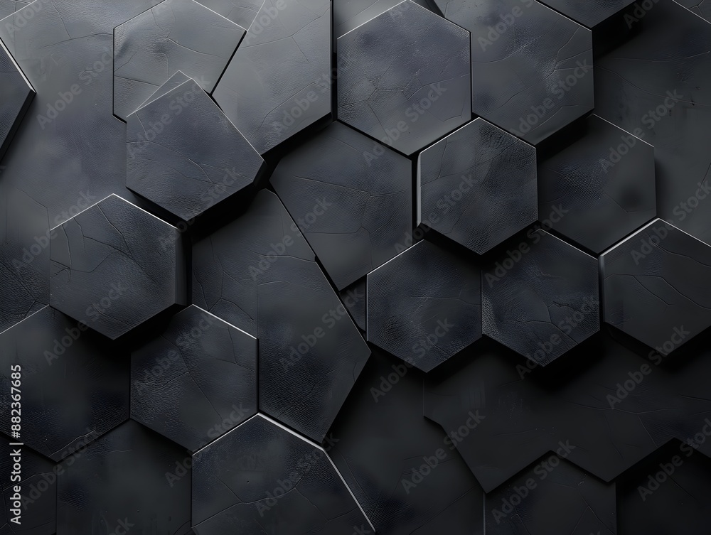 Black background with a dark grey hexagonal pattern, this high resolution, high contrast, seamless texture is suitable for graphic design Black background with a dark grey hexagonal pattern, this high resolution, high contrast, seamless texture is suitable for graphic design