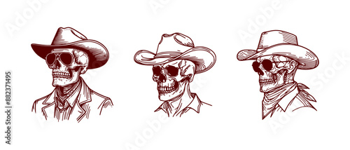 vector set of skull cowboy (artwork 1)