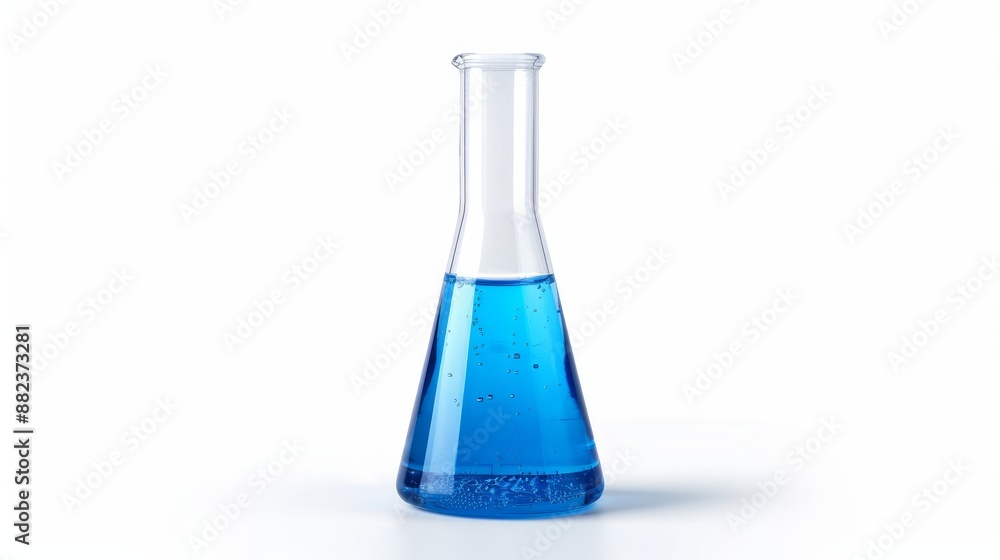 Test tube containing blue liquid isolated on a white background Test tube containing blue liquid isolated on a white background