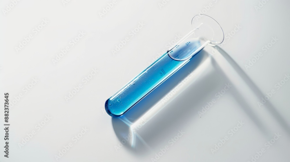 Test tube containing blue liquid isolated on a white background Test tube containing blue liquid isolated on a white background