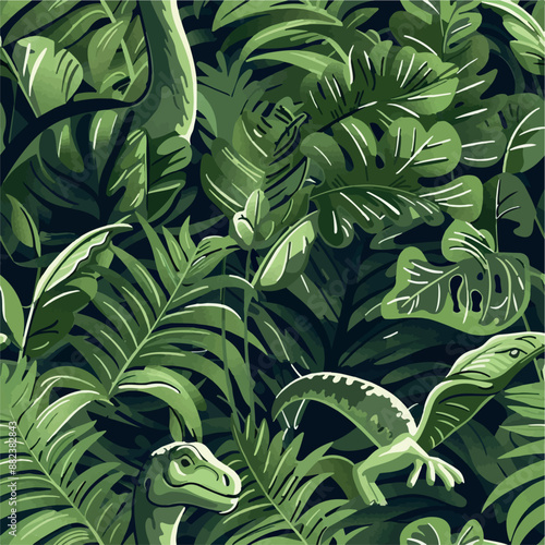 Seamless patterns featuring dinosaurs in various styles, from Cambrian to Jurassic periods. Designs include striped, camouflaged, and playful motifs. Ideal for textiles, wallpapers, and creative proje