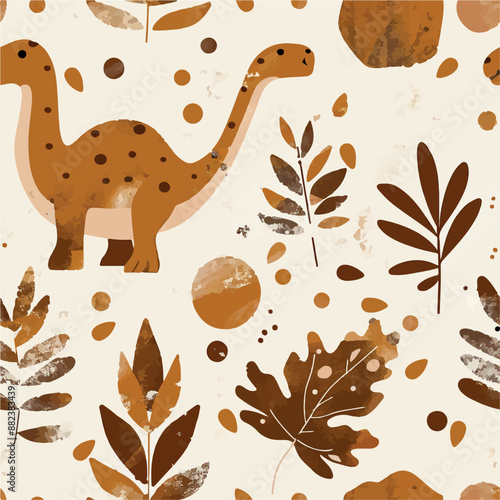 Seamless patterns featuring dinosaurs in various styles, from Cambrian to Jurassic periods. Designs include striped, camouflaged, and playful motifs. Ideal for textiles, wallpapers, and creative proje