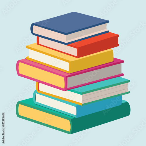 Books vector art illustration 