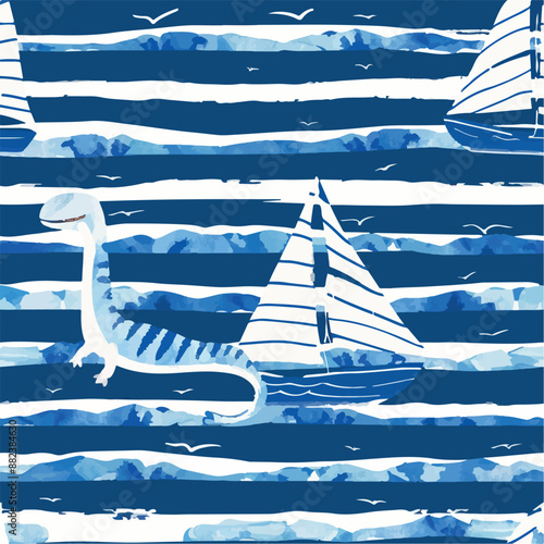 Seamless patterns featuring dinosaurs in various styles, from Cambrian to Jurassic periods. Designs include striped, camouflaged, and playful motifs. Ideal for textiles, wallpapers, and creative proje