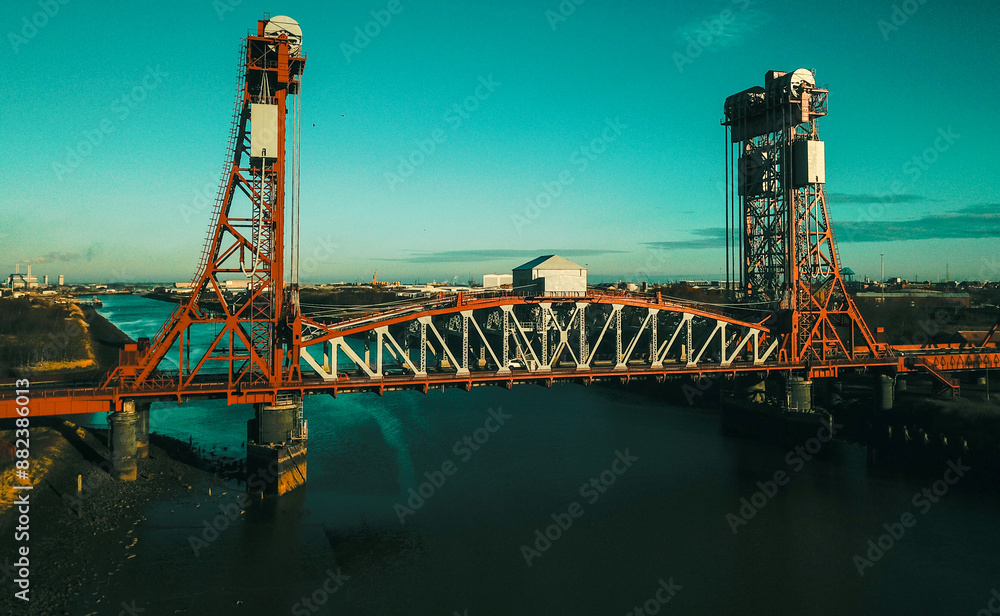 The Newport Bridge which links the towns of Stockton on Tees and Middlesbrough