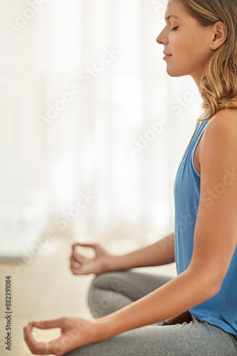 Yoga, woman and lotus in home, mat and sportswear to relax with pilates in lounge, routine and morning. Healthy, breathing and peace in house, meditation and wellness for spiritual healing of person Free Download Yoga, woman and lotus in home, mat and sportswear to relax with pilates in lounge, routine and morning. Healthy, breathing and peace in house, meditation and wellness for spiritual healing of person - GFXLoad