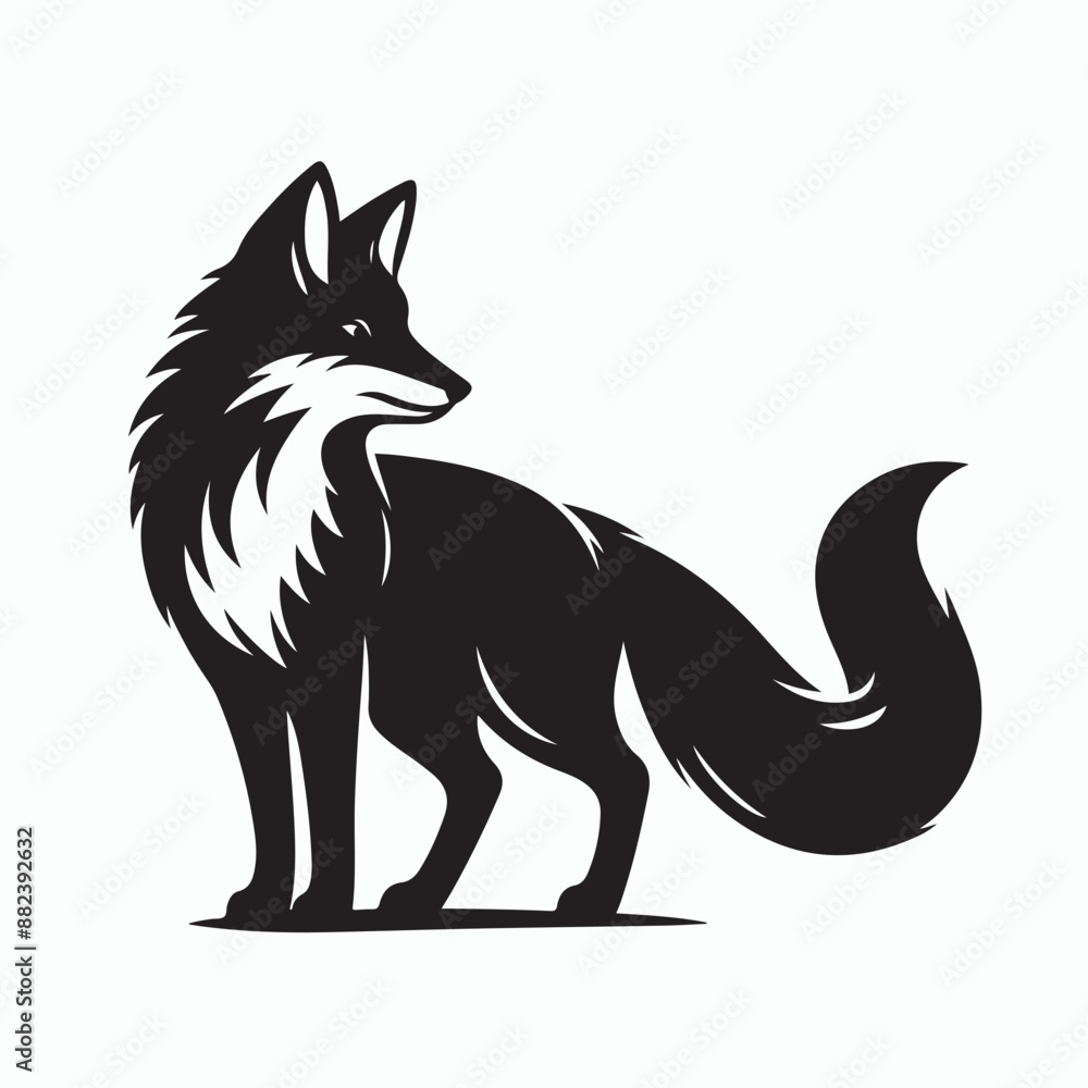 Obraz premium Fox silhouette vector