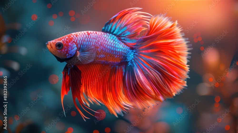 Obraz premium Colorful Betta Fish Portrait