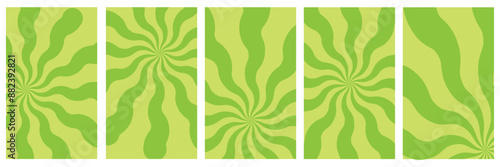 Groovy retro abstract sun backgrounds. Sun groovy vertical design elements set. Groovy sunburst. Matisse sun background. Various sun burst hippie posters hand drawn Waves, swirl, twirl, flower, rays