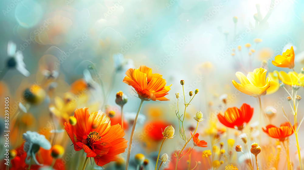 Greeting card with colorful blooming autumn flowers, website design concept or Thanksgiving concept or wedding invitation Greeting card with colorful blooming autumn flowers, website design concept or Thanksgiving concept or wedding invitation