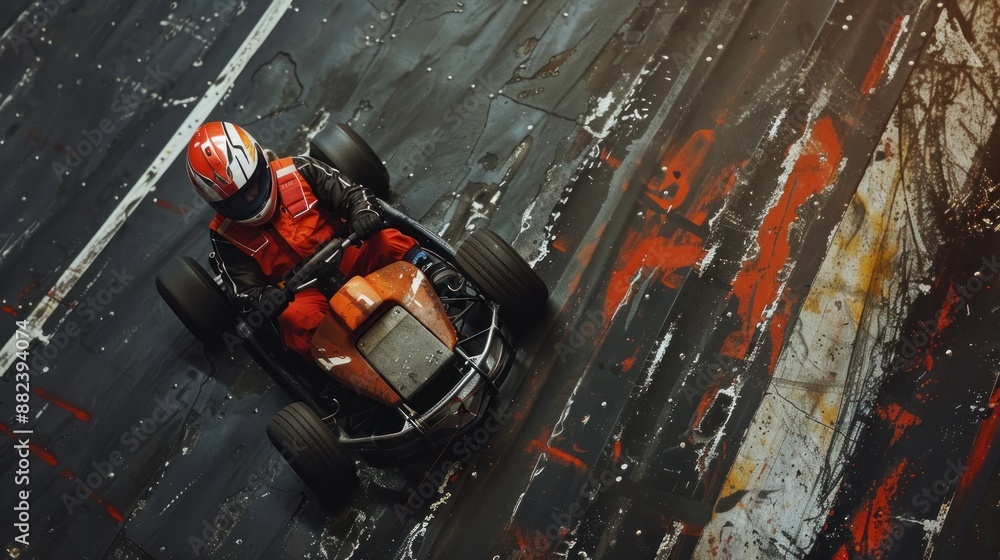 Naklejka premium Kart Racing in Action