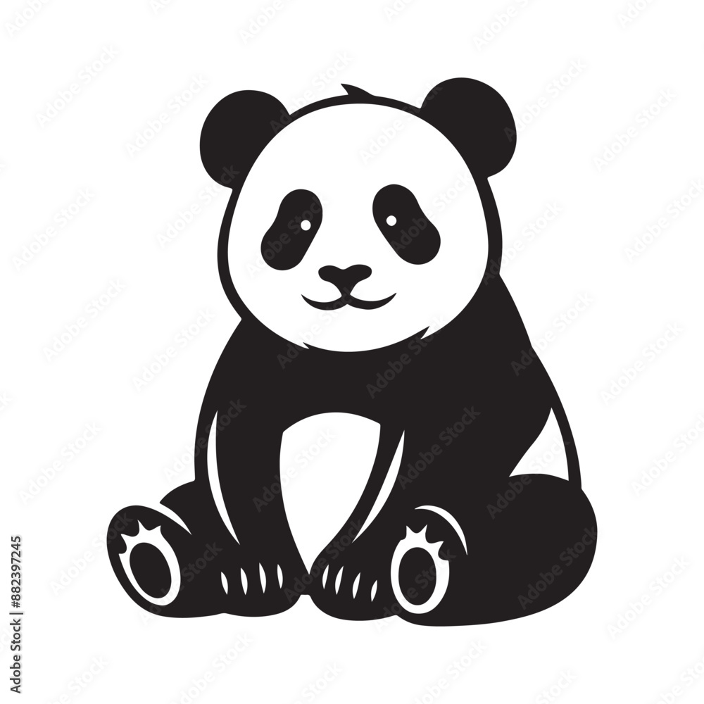 Panda silhouette vector illustration Panda silhouette vector illustration