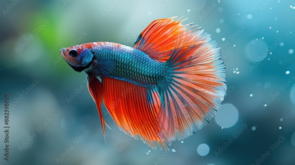 Vibrant Betta Fish with Flowing Fins Vibrant Betta Fish with Flowing Fins