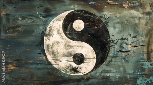 Artistic Style Yin Yang Sign Design Aspect 16:9