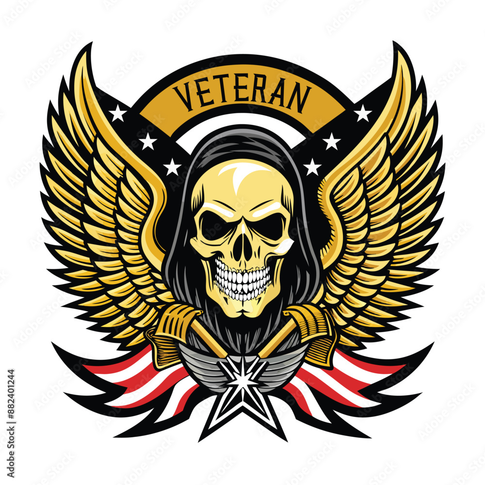 Veteran USA Army Designskull and crossbones Veteran USA Army Designskull and crossbones